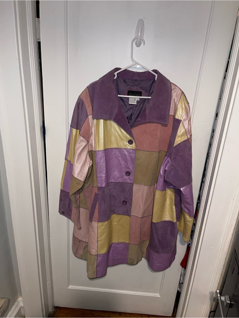 Vintage Via Accenti Genuine Suede & Leather Patchwork Jacket - Size 3X